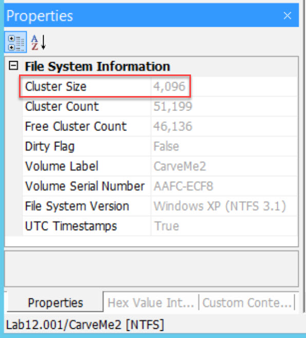 Cluster Size Properties