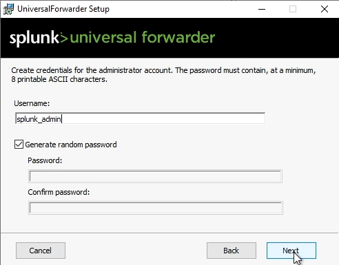 Splunk admin user
