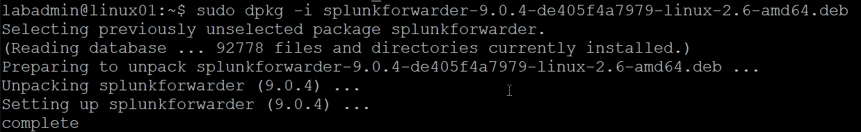 Splunk Forwarder installation