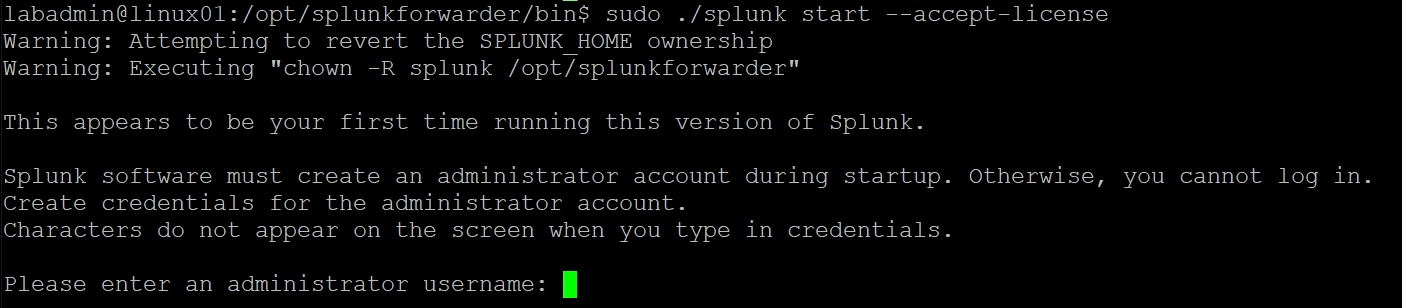 Starting Splunk