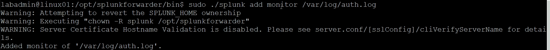 Add Splunk monitor