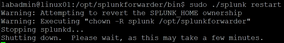 Splunk forward restart