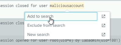 Add maliciousaccount to search